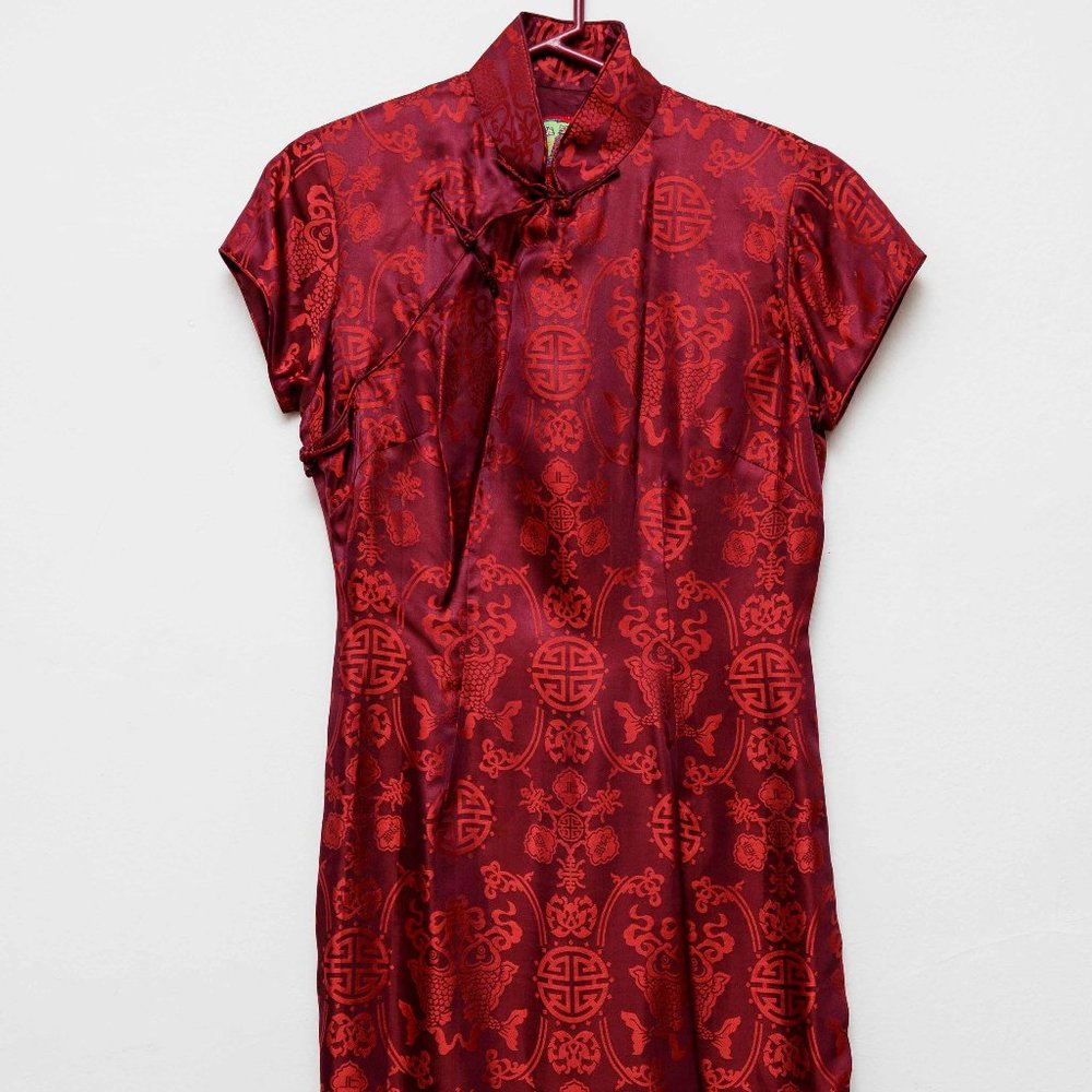 Shanghai Tang red cheongsam qipao Chinese dress